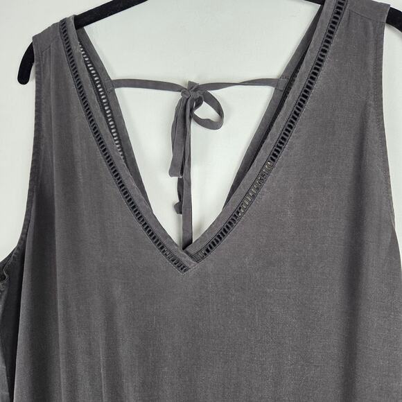 Anthropologie Cloth & Stone Charcoal Gray Sleeveless Julianna Jumpsuit Size M‎ - Picture 4 of 11